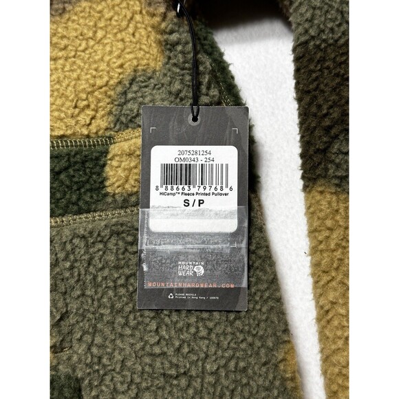 Camo Mountain Hardwear Hicamp Fleece Mens Small Sherpa Half Zip Jacket NWT New - Picture 3 of 8